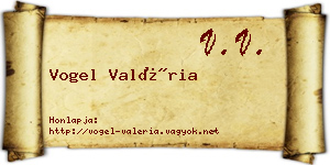 Vogel Valéria névjegykártya