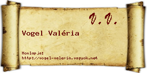 Vogel Valéria névjegykártya